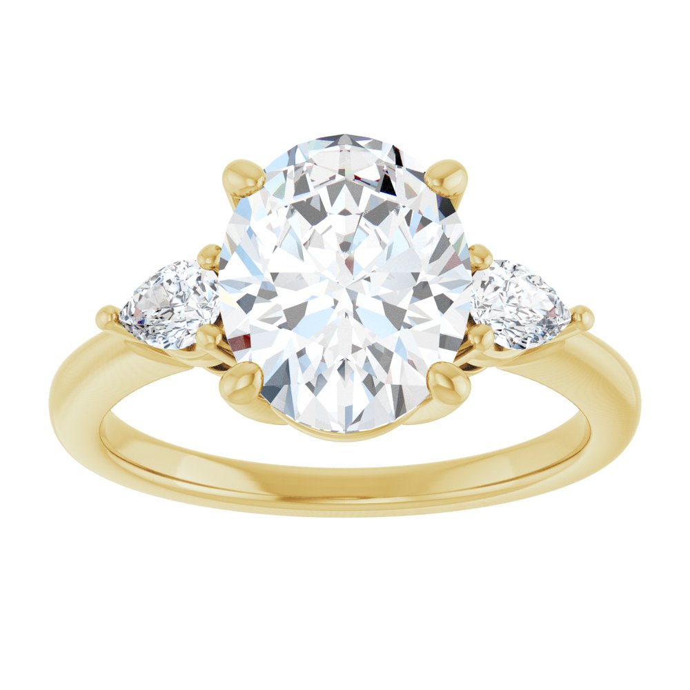 14K Yellow Gold 10 x 8 mm Oval 1/4 CTW Lab-Grown Diamond Semi-Set Engagement Ring