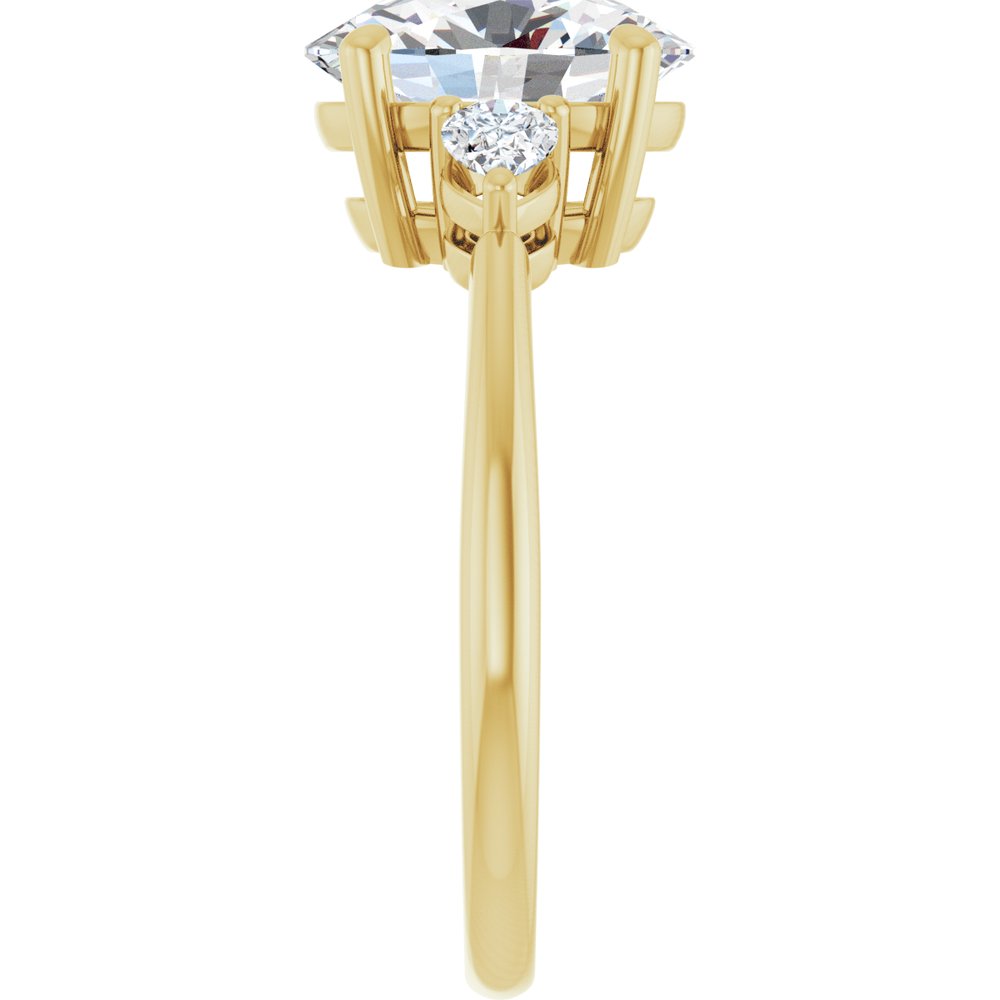 14K Yellow Gold 10 x 8 mm Oval 1/4 CTW Lab-Grown Diamond Semi-Set Engagement Ring