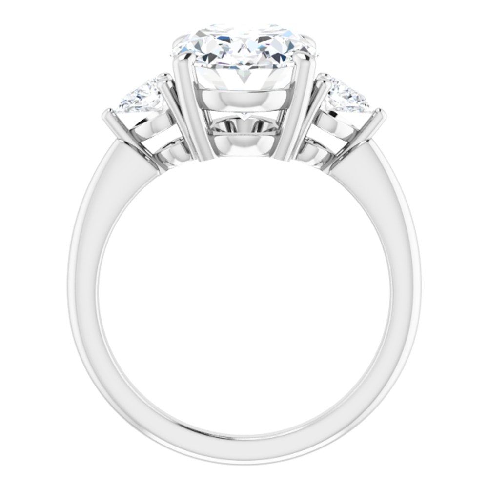 14K White Gold 11 x 9 mm Oval 1/4 CTW Lab-Grown Diamond Semi-Set Engagement Ring