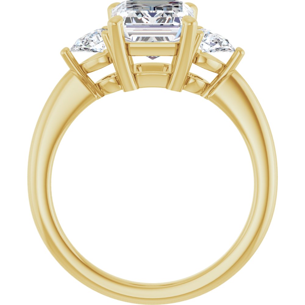 14K Yellow Gold 9 x 7 mm Emerald 1/4 CTW Natural Diamond Semi-Set Engagement Ring