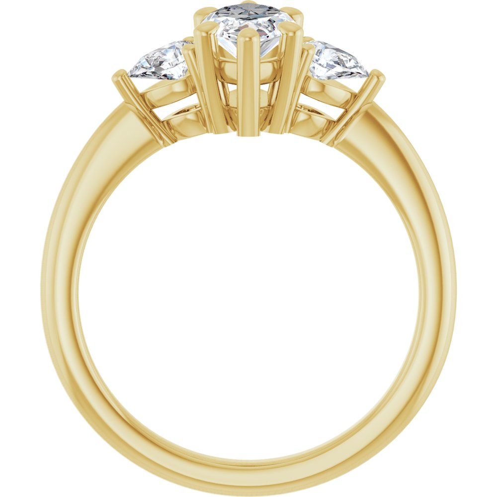 14K Yellow Gold 10 x 5 mm Marquise 1/4 CTW Lab-Grown Diamond Semi-Set Engagement Ring