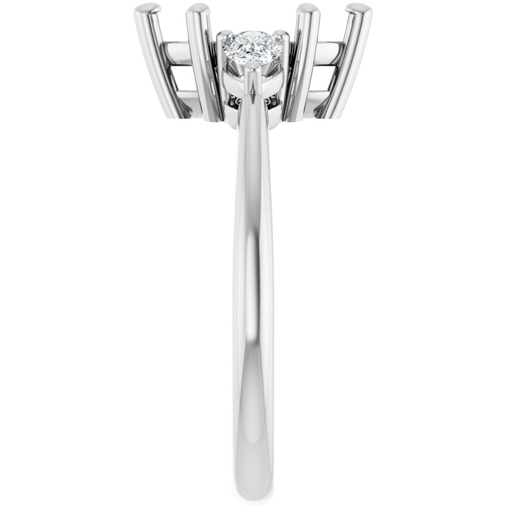 14K White Gold 10 x 5 mm Marquise 1/4 CTW Lab-Grown Diamond Semi-Set Engagement Ring