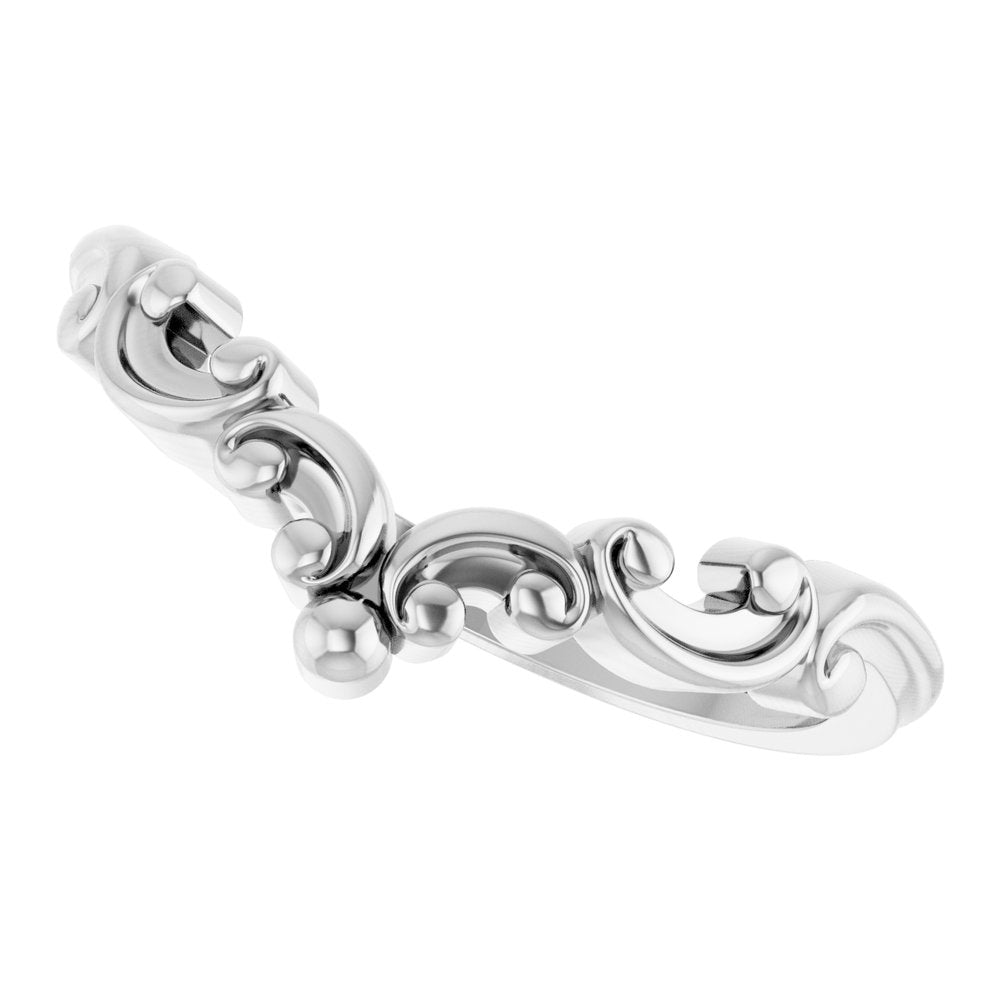 14K White Sculptural Contour Band