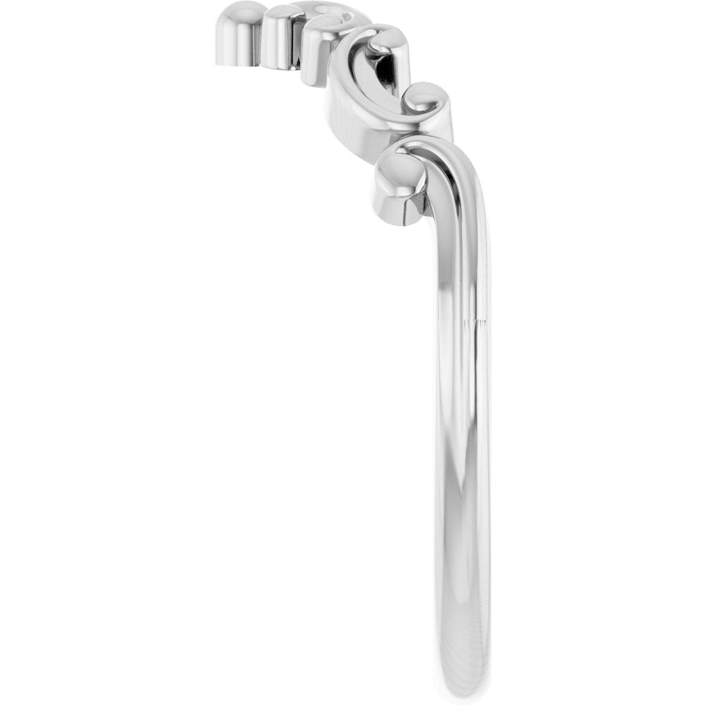14K White Sculptural Contour Band