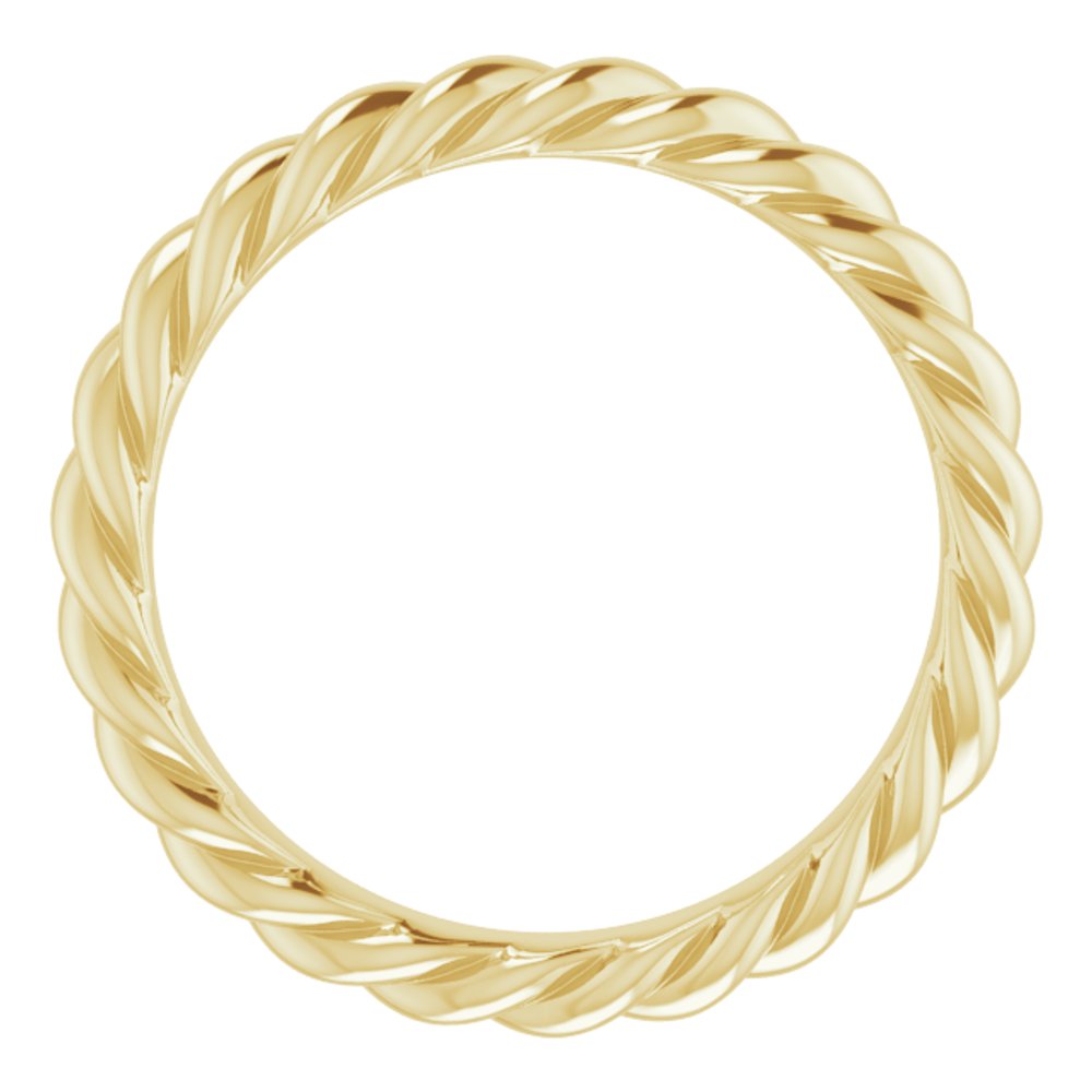 14K Yellow Gold 3 mm Skinny Rope Band Size 6.5