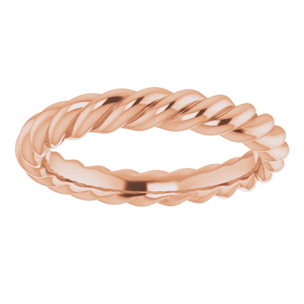 14K Rose 3 mm Skinny Rope Band