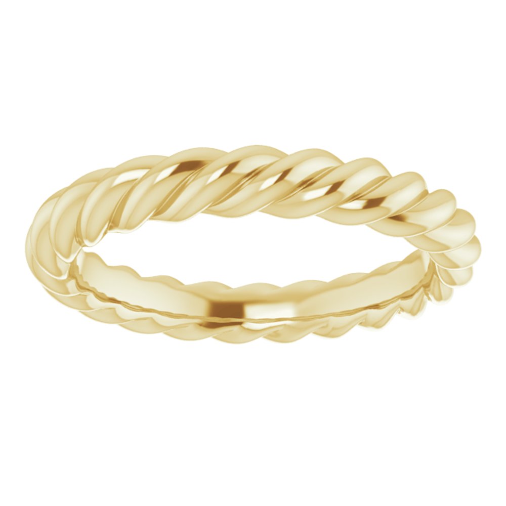14K Yellow 3 mm Skinny Rope Band