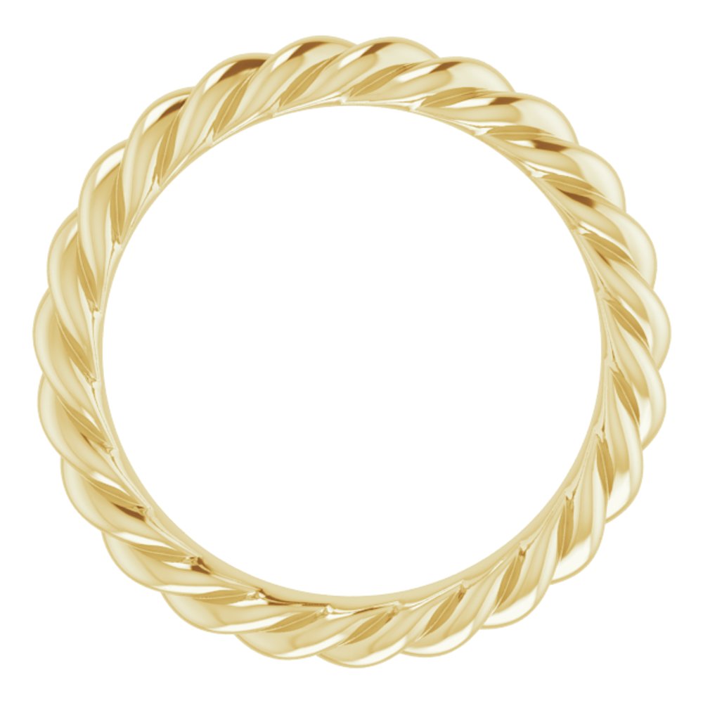 14K Yellow 3 mm Skinny Rope Band
