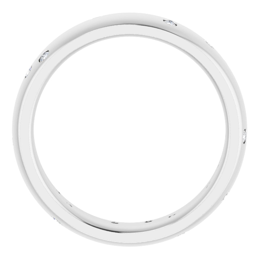 14K White Gold 1/5 CTW Natural Diamond Scattered Comfort-Fit 6 mm Half Round Eternity Band Size 7.5