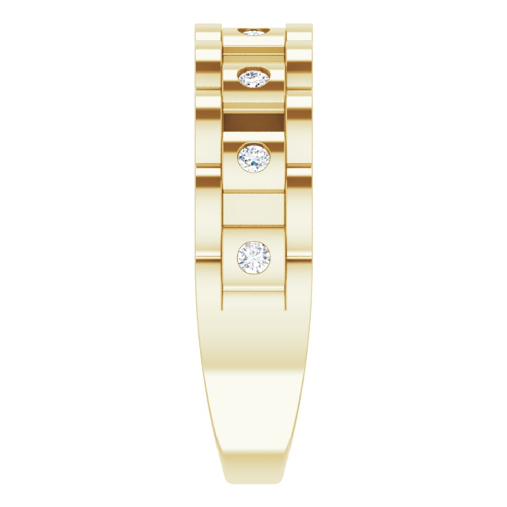 14K Yellow 1/4 CTW Natural Diamond Chain Link Ring