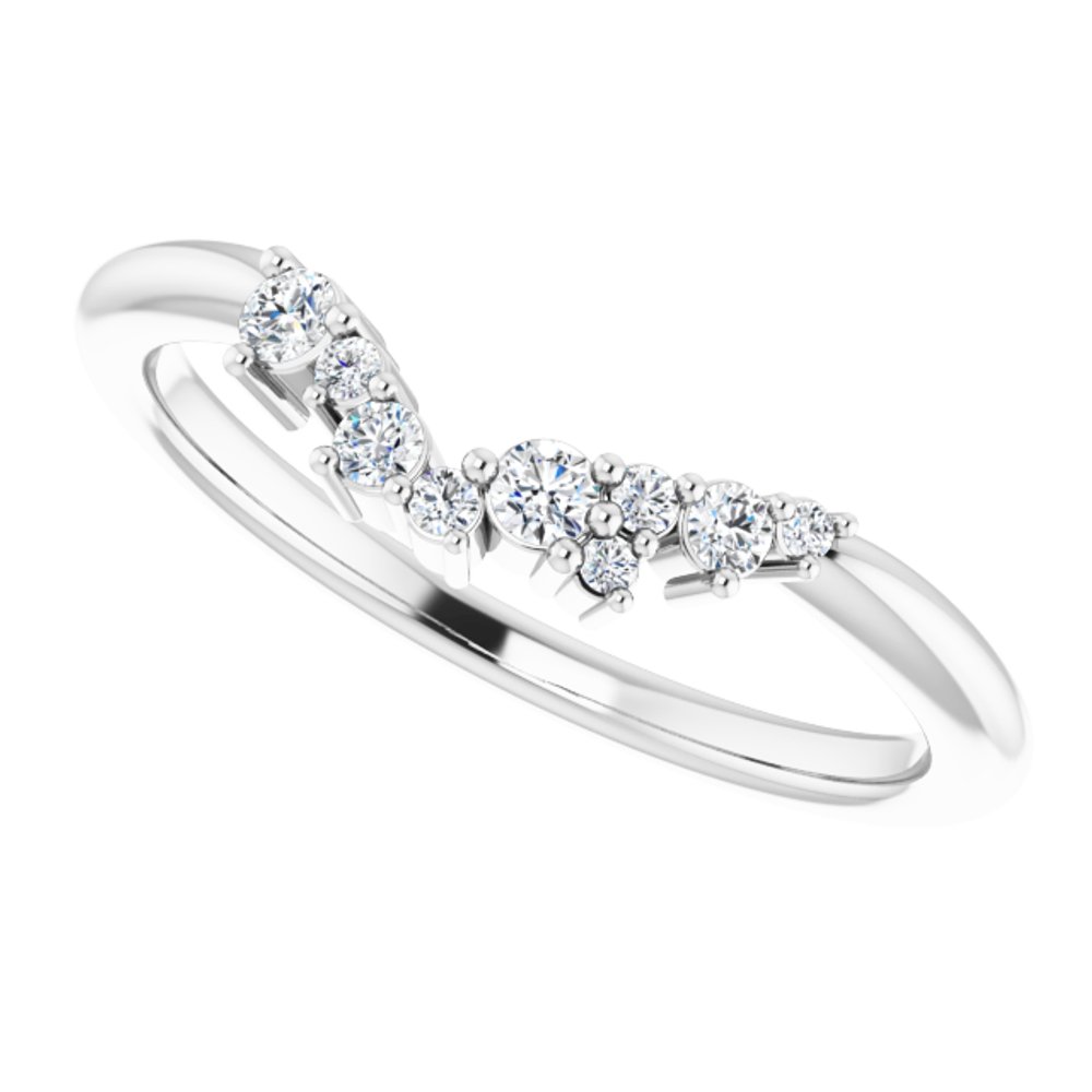 14K White 1/8 CTW Natural Diamond Matching Band