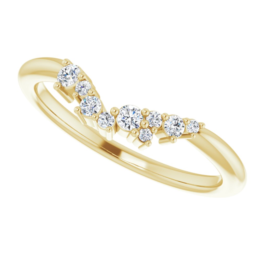 14K Yellow 1/8 CTW Natural Diamond Matching Band