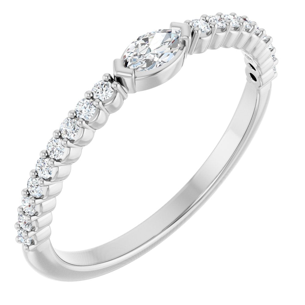 14K White Gold 1/4 CTW Natural Diamond Stackable Ring