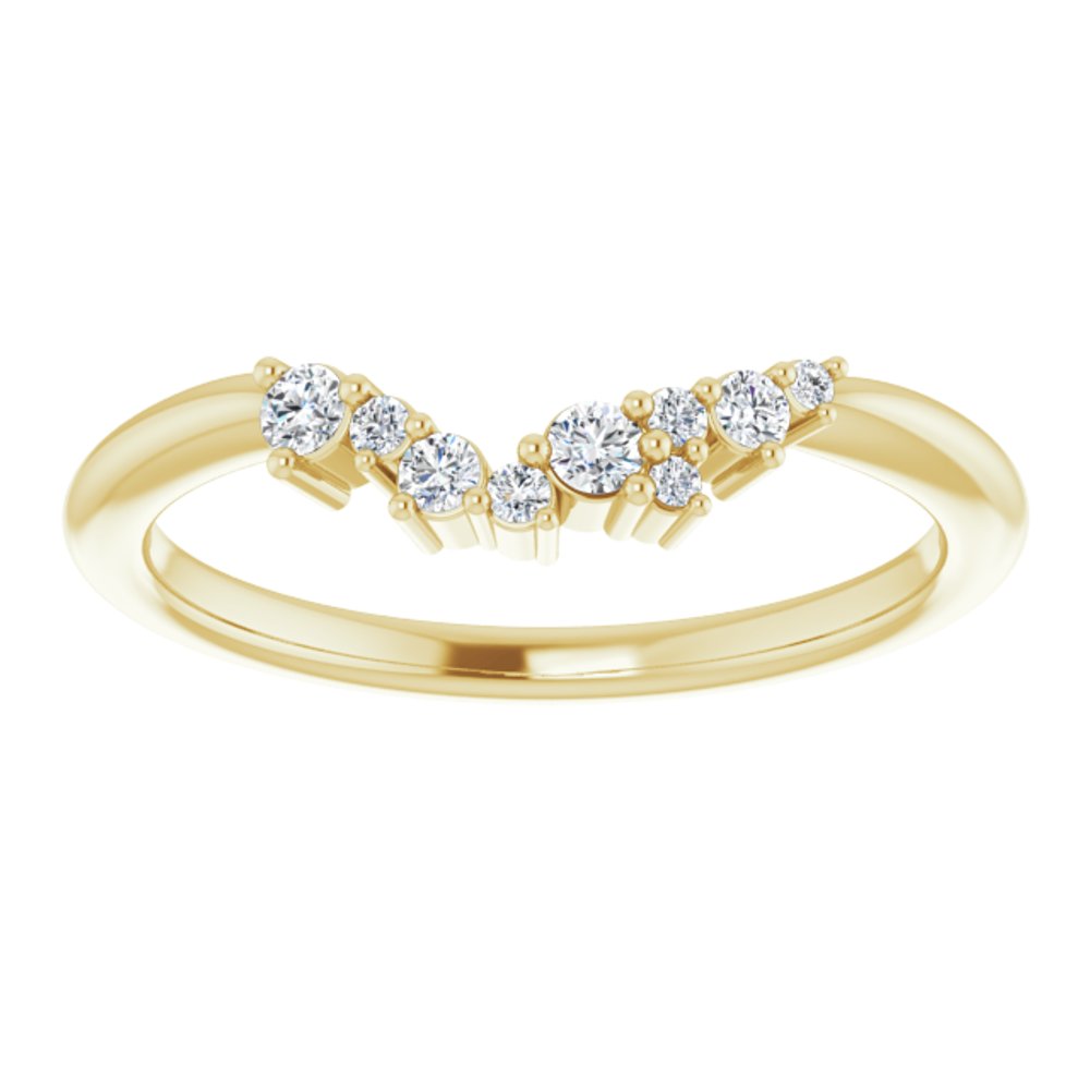 14K Yellow 1/8 CTW Natural Diamond Matching Band