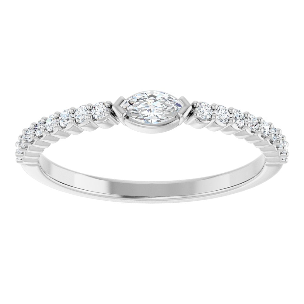 14K White Gold 1/4 CTW Natural Diamond Stackable Ring