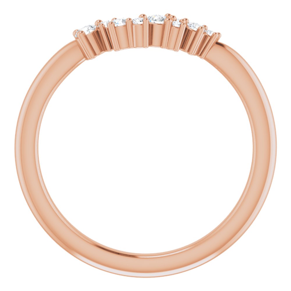 14K Rose 1/8 CTW Natural Diamond Matching Band