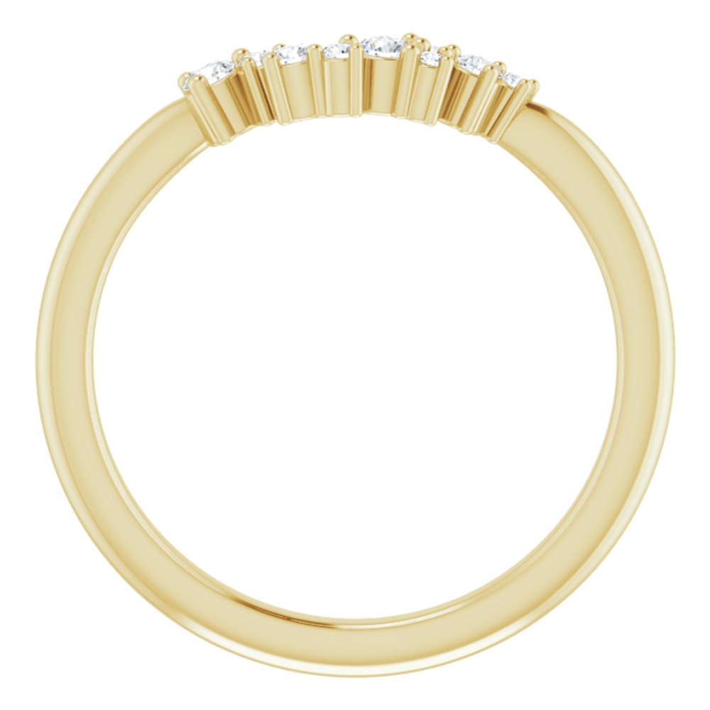 14K Yellow 1/8 CTW Natural Diamond Matching Band