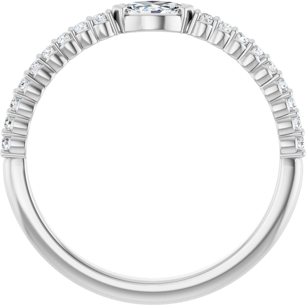 14K White Gold 1/4 CTW Natural Diamond Stackable Ring