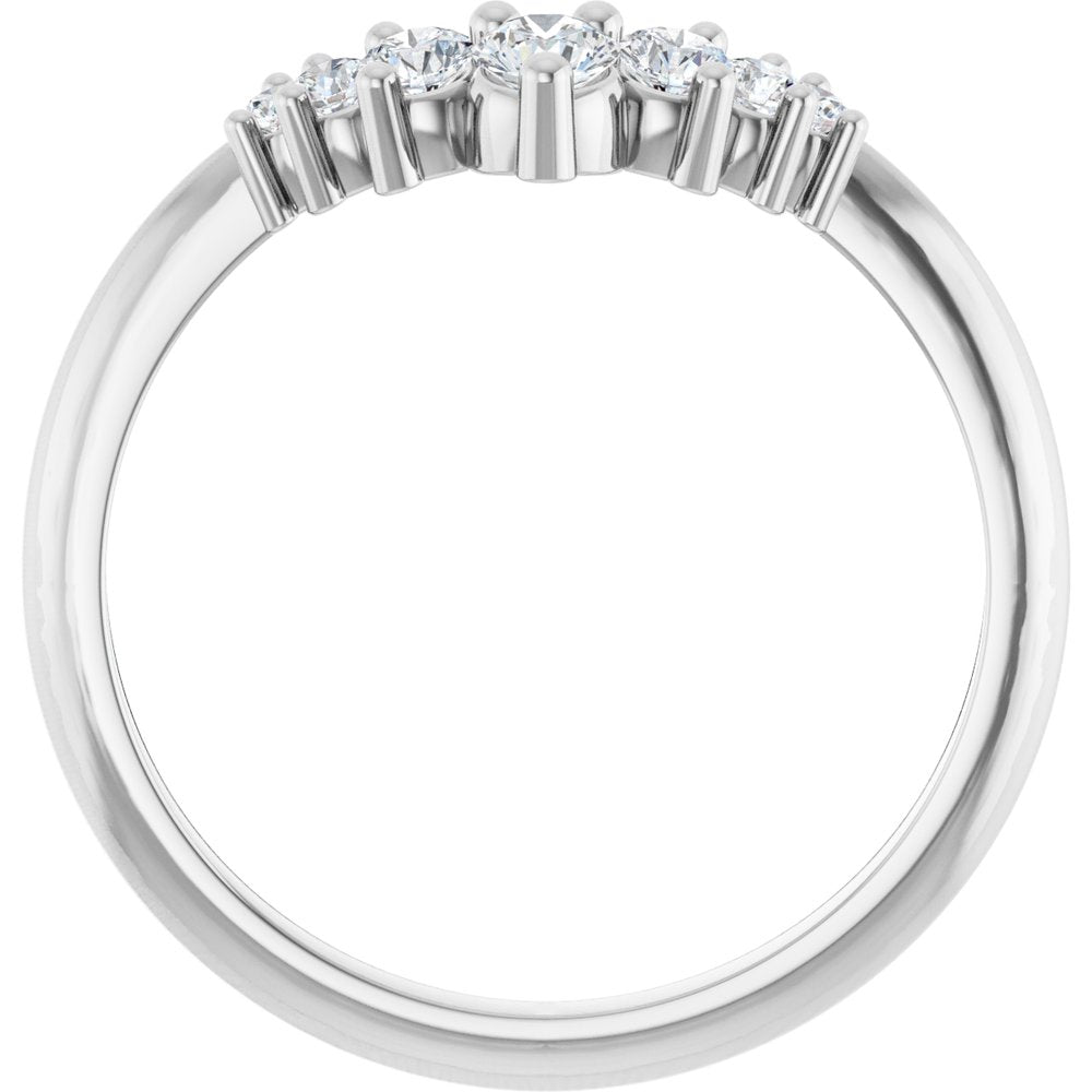 14K White Gold 1/3 CTW Lab-Grown Diamond Contour Band
