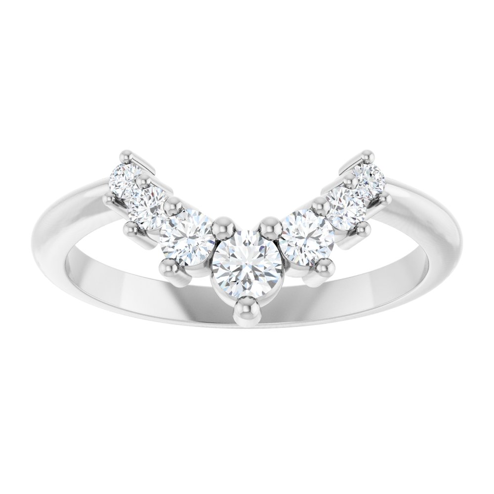 14K White Gold 1/3 CTW Lab-Grown Diamond Contour Band