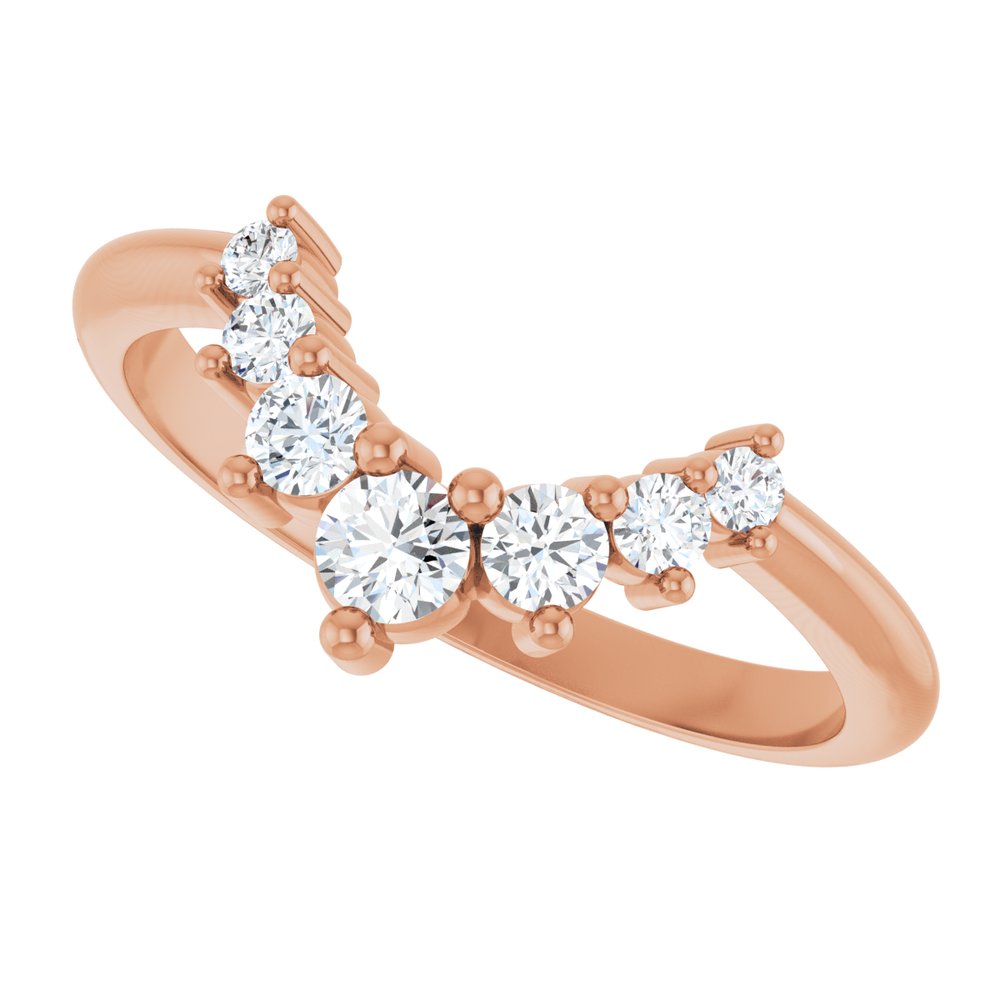 14K Rose 1/3 CTW Natural Diamond Contour Band