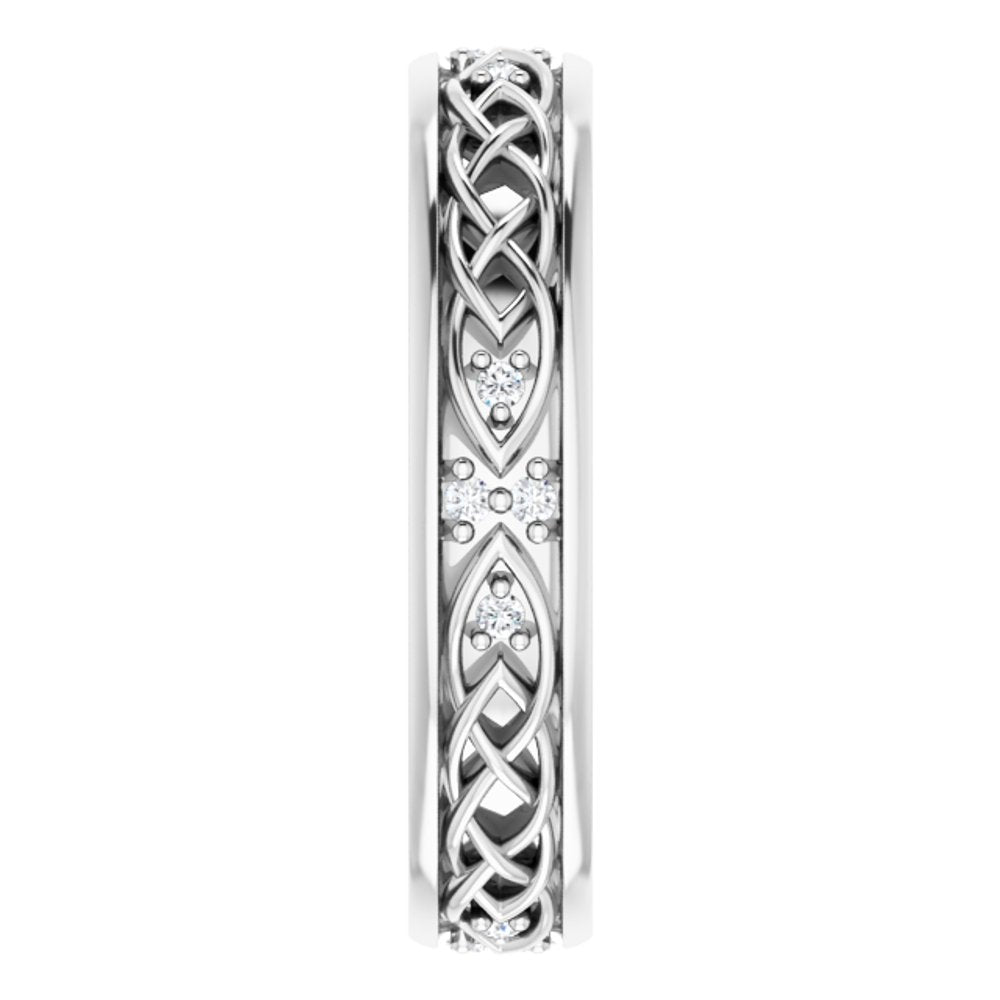 14K White .06 CTW Natural Diamond Eternity Band
