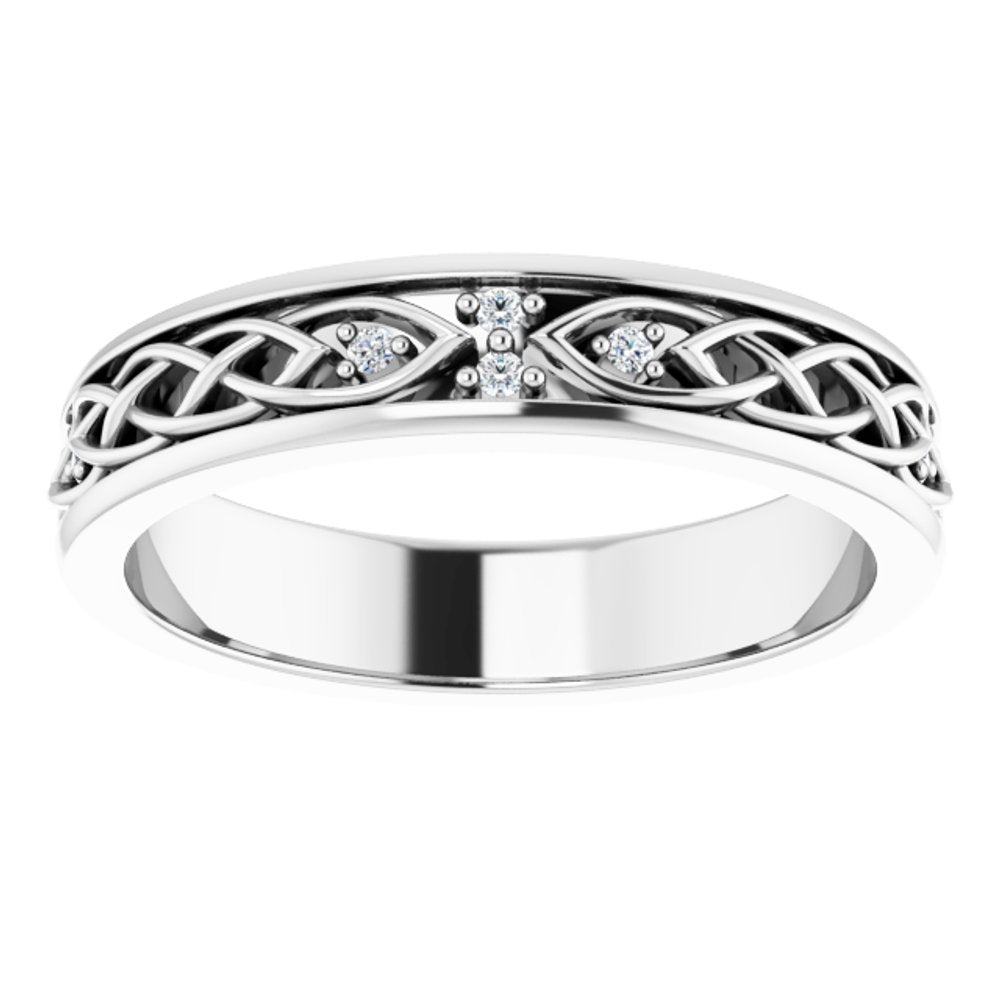 14K White Gold .06 CTW Natural Diamond Eternity Band Size 7
