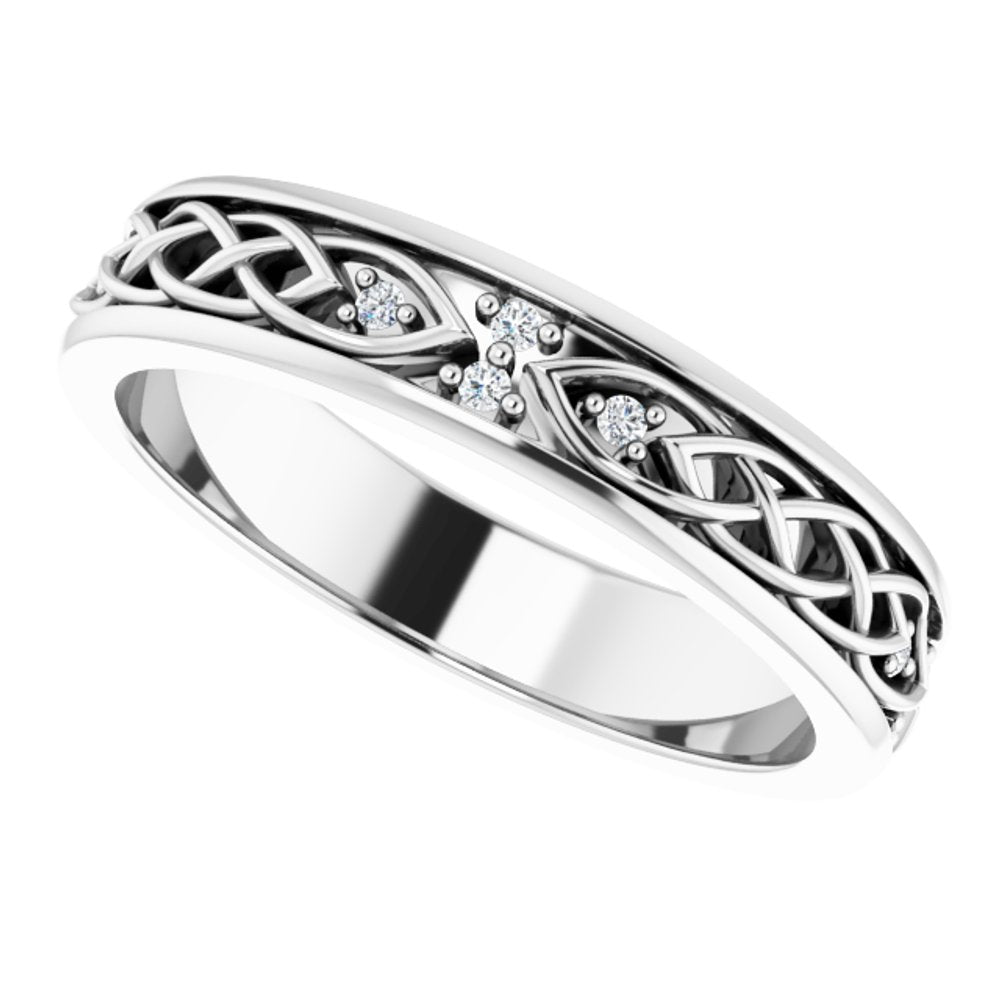 14K White Gold .06 CTW Natural Diamond Eternity Band Size 7