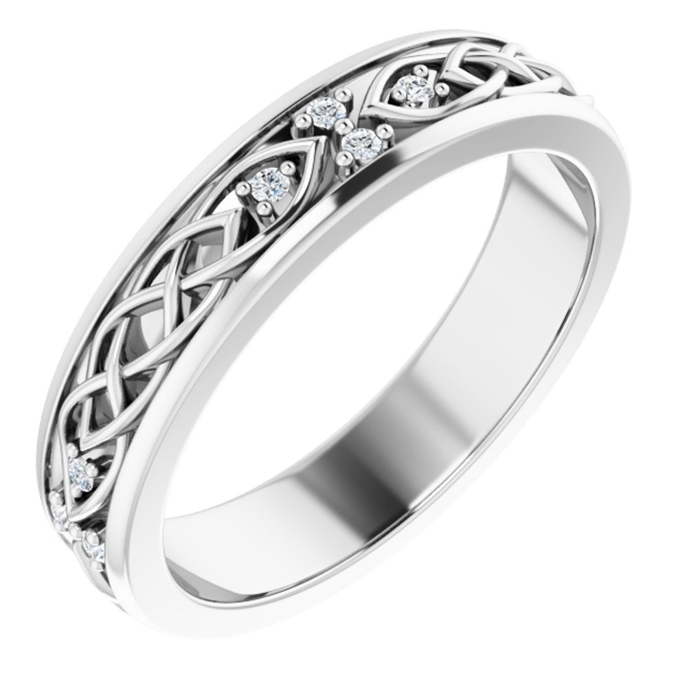 14K White .06 CTW Natural Diamond Eternity Band Size 6