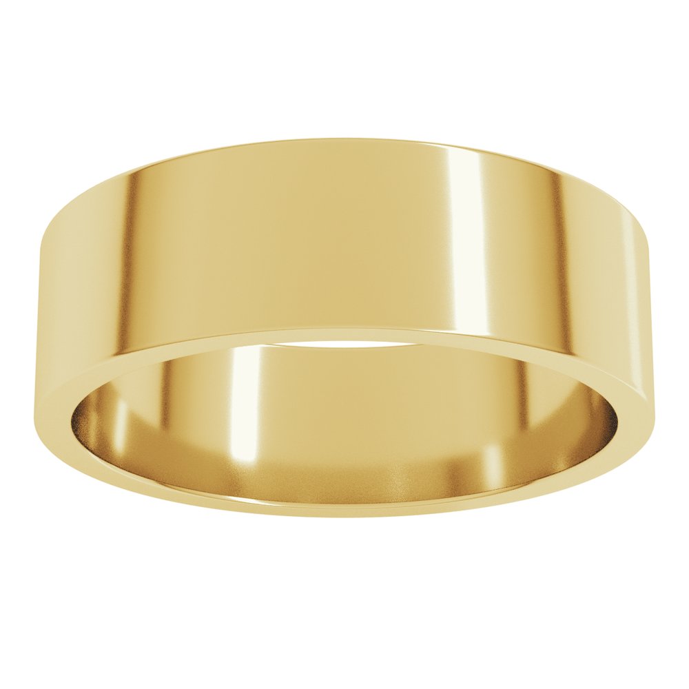 18K Yellow Gold 6 mm Flat Band Size 8