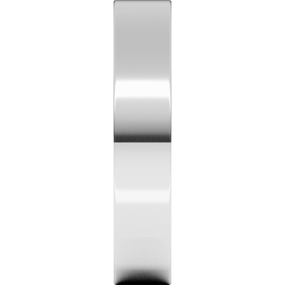 10K White 4 mm Flat Band