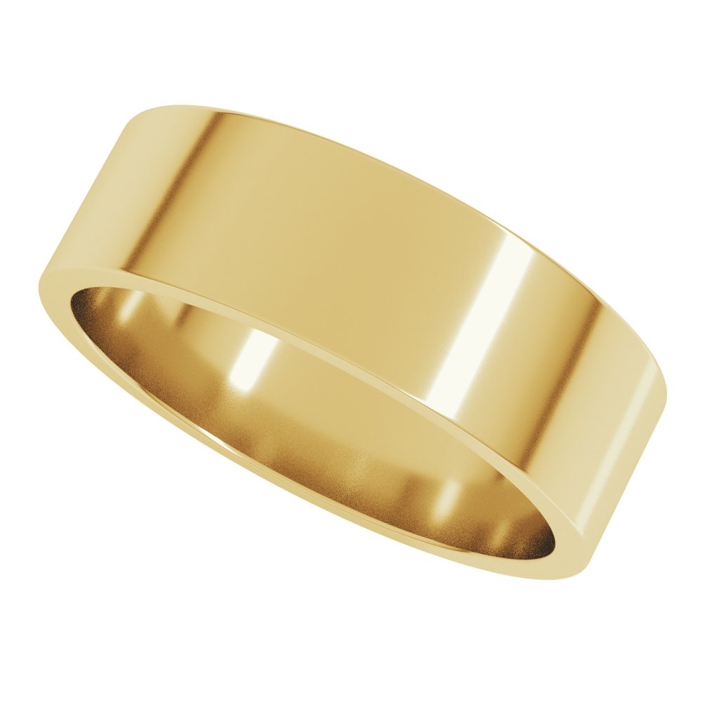 18K Yellow Gold 6 mm Flat Band Size 8