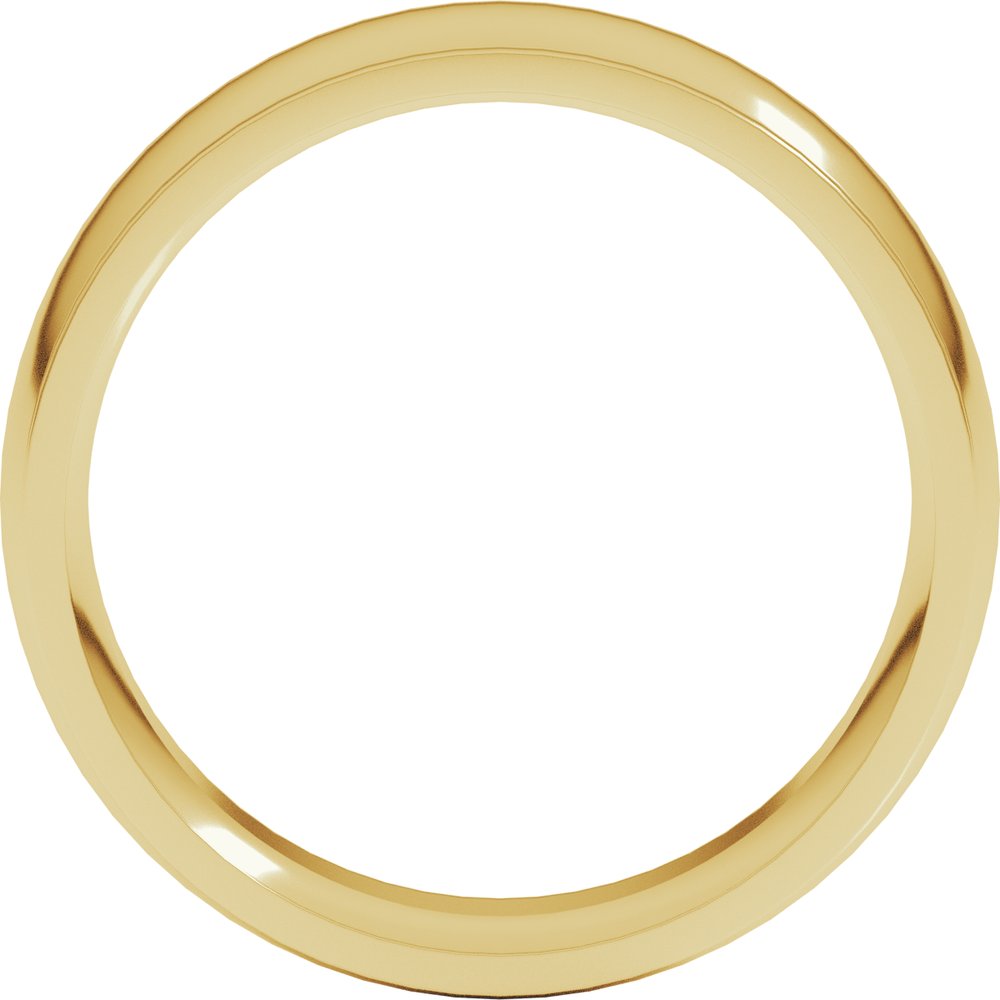 14K Yellow 7 mm Stepped-Edge Comfort-Fit Half Round Band Size 10