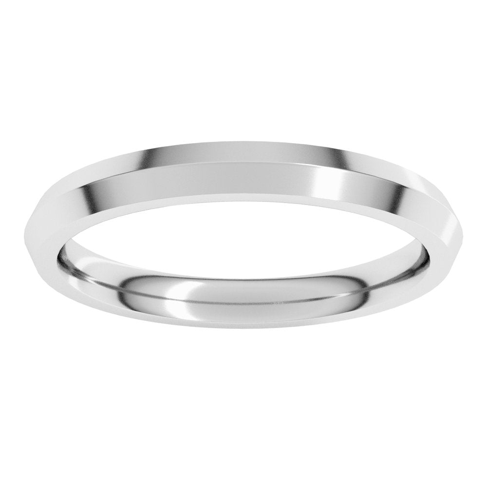 14K White Gold 2.5 mm Comfort-Fit Knife Band Size 9