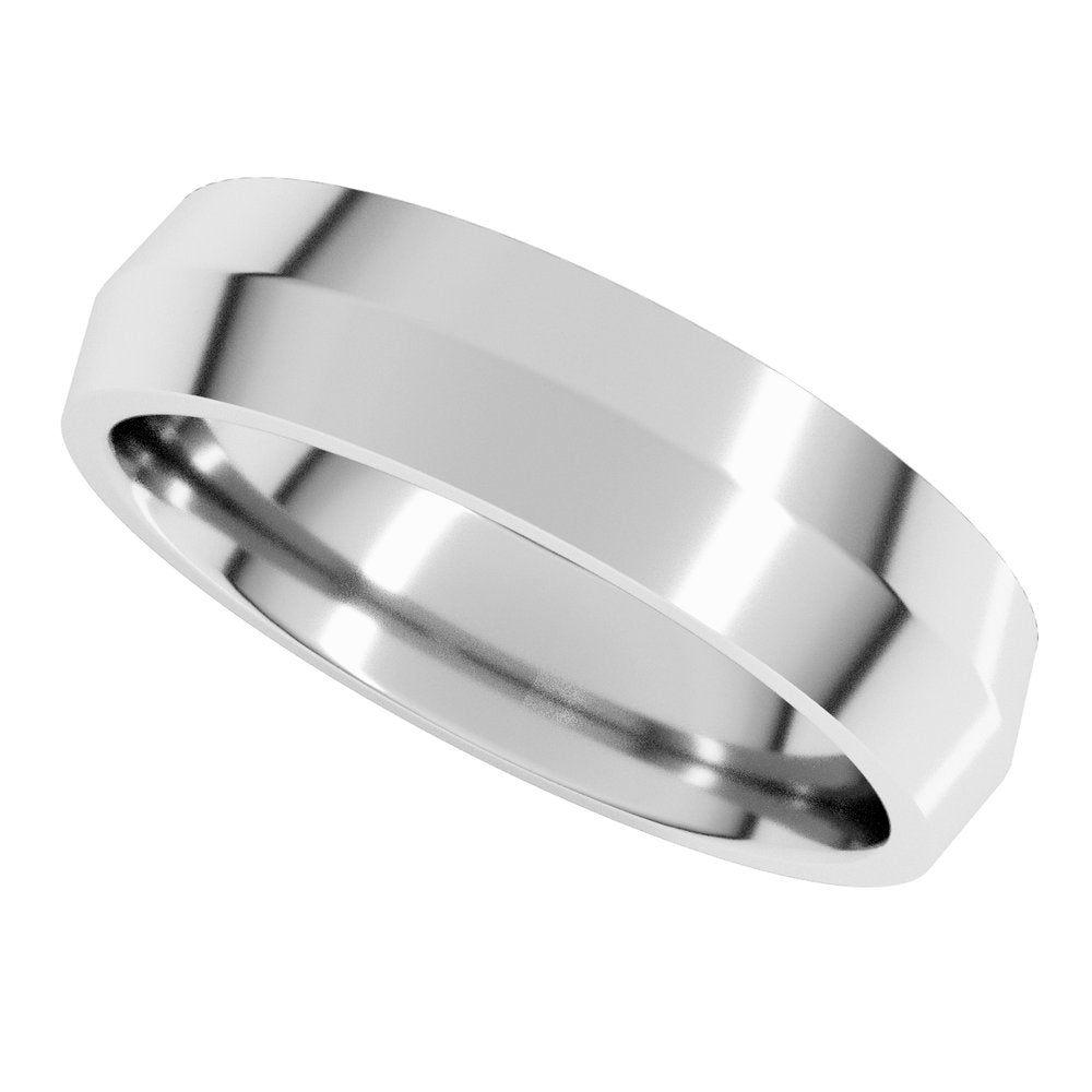 14K White Gold 4 mm Comfort-Fit Knife Band Size 7.5