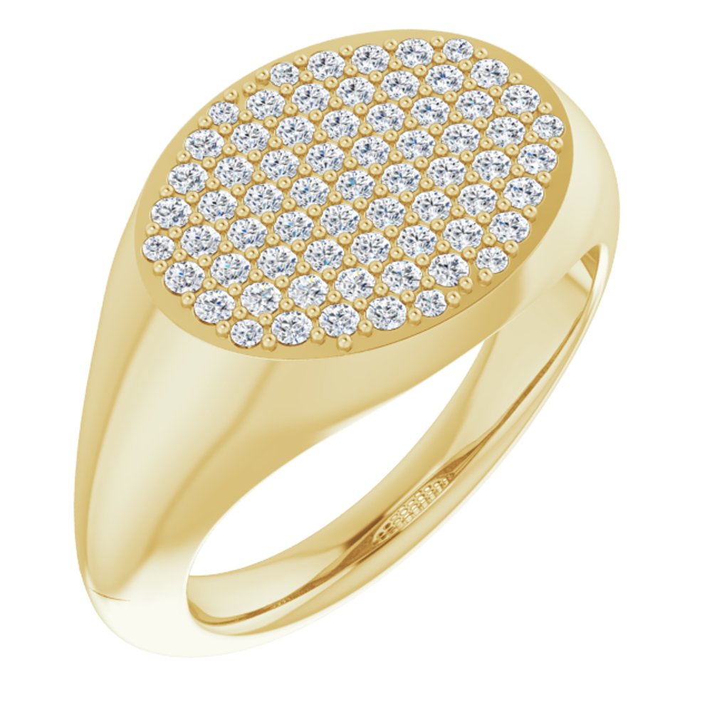 14K Yellow Gold 1/4 CTW Natural Diamond Signet Ring
