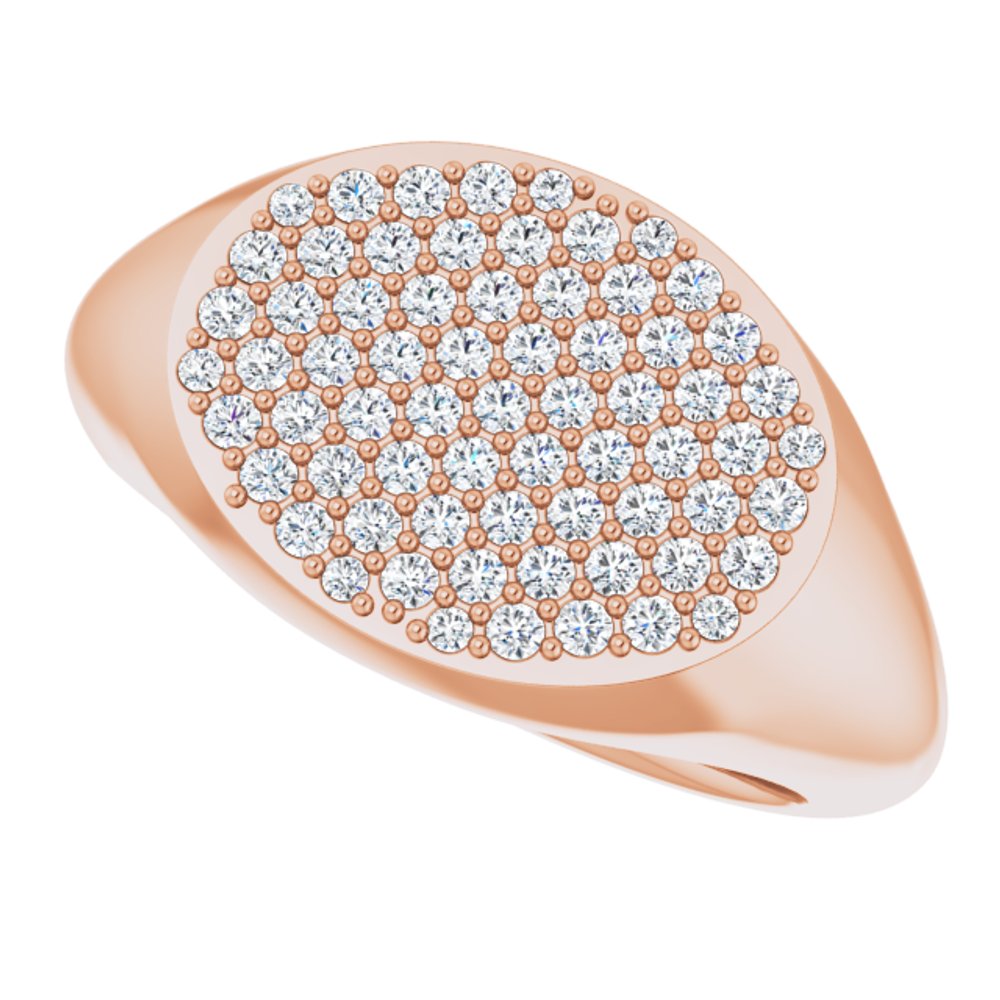 14K Rose Gold 1/4 CTW Natural Diamond Signet Ring