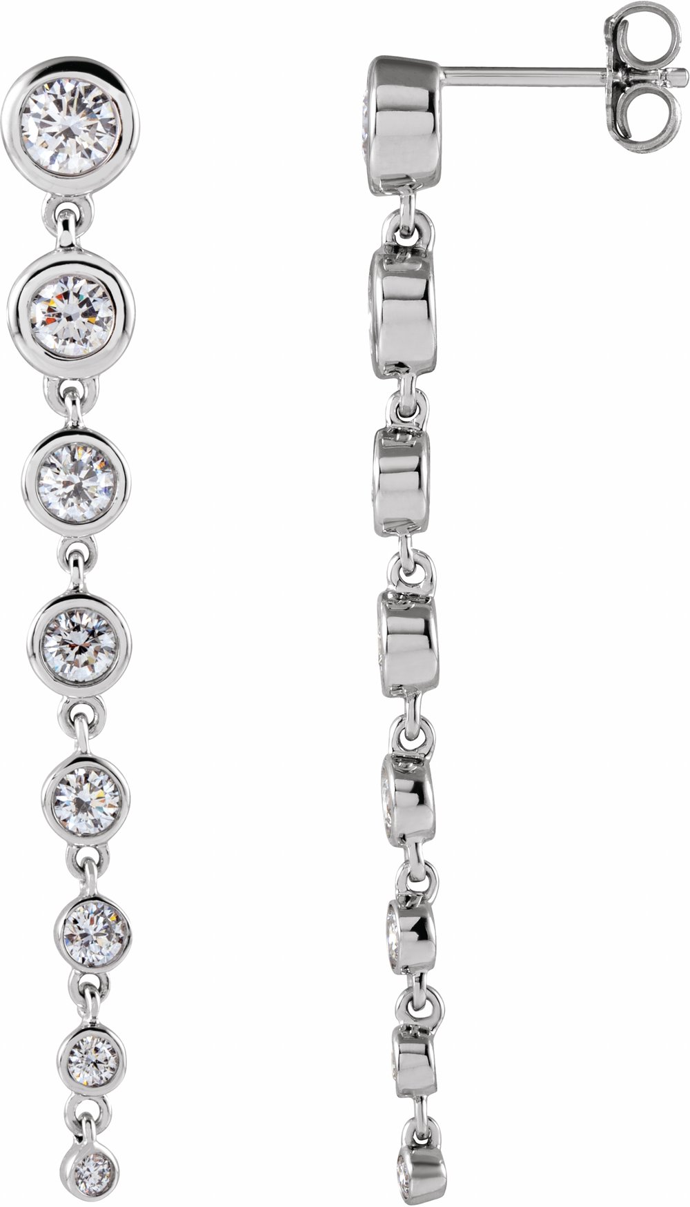 14K White Gold 1 3/4 CTW Lab-Grown Diamond Earrings