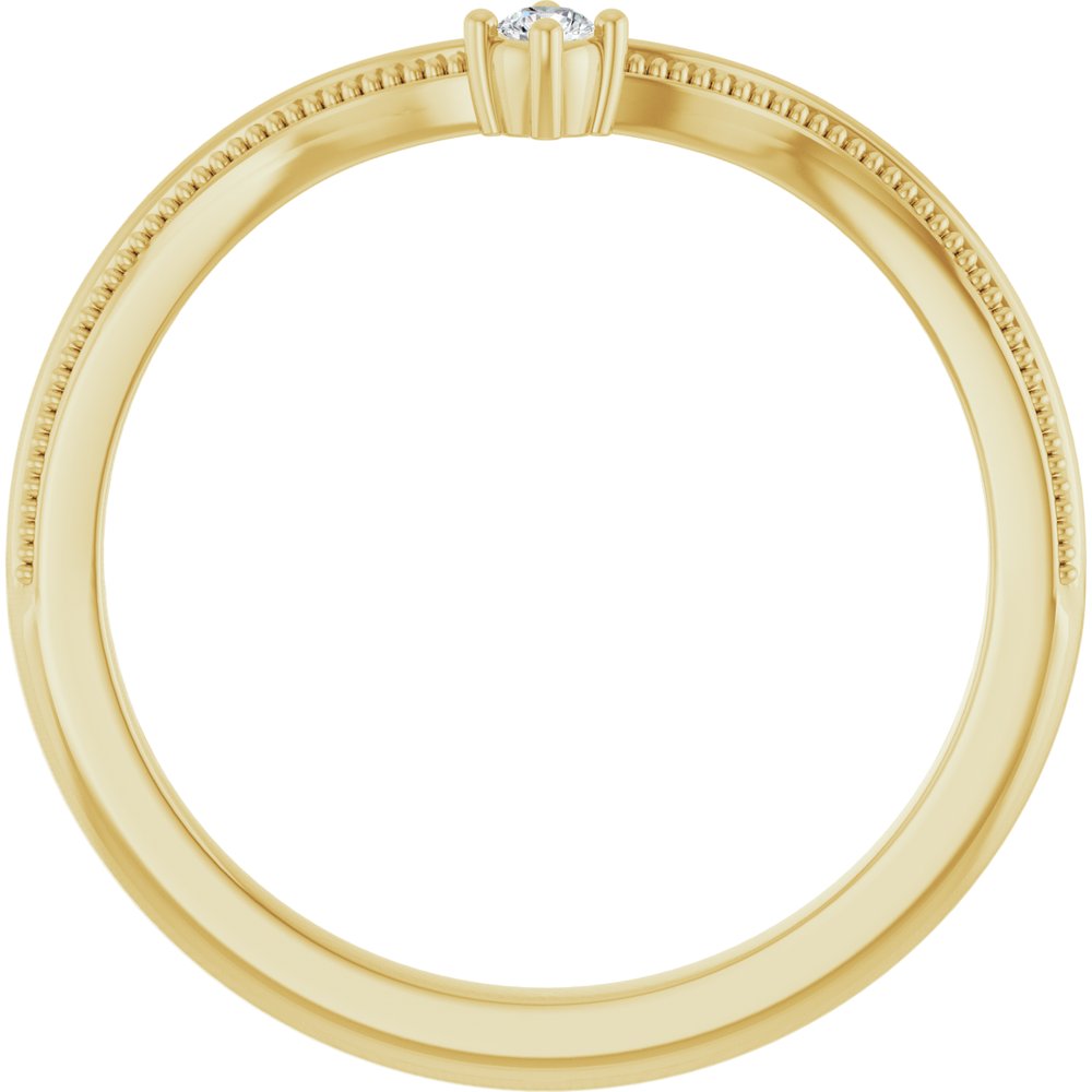 14K Yellow Gold .03 CTW Natural Diamond Contour Band