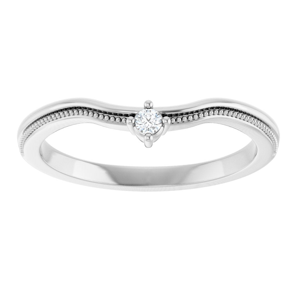 14K White Gold .03 CTW Natural Diamond Contour Band