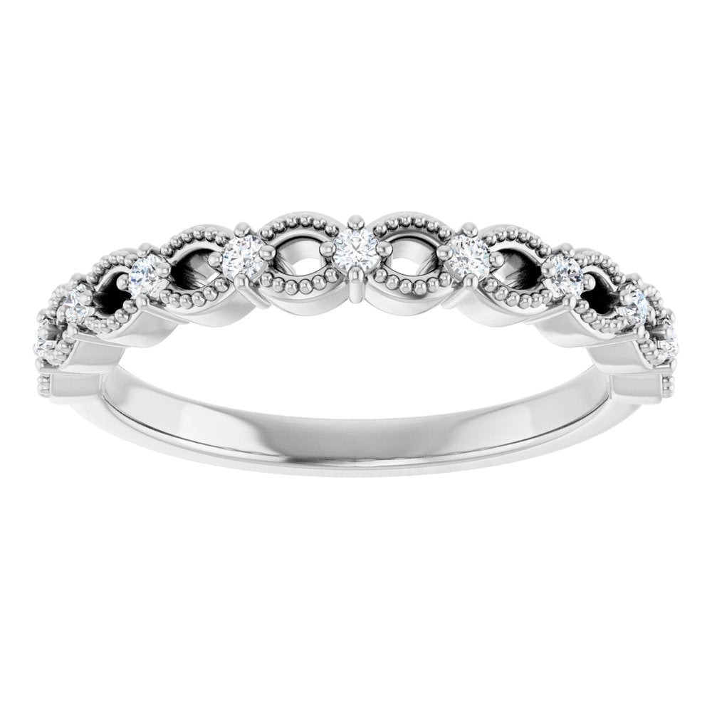 14K White Gold 1/8 CTW Natural Diamond Anniversary Band