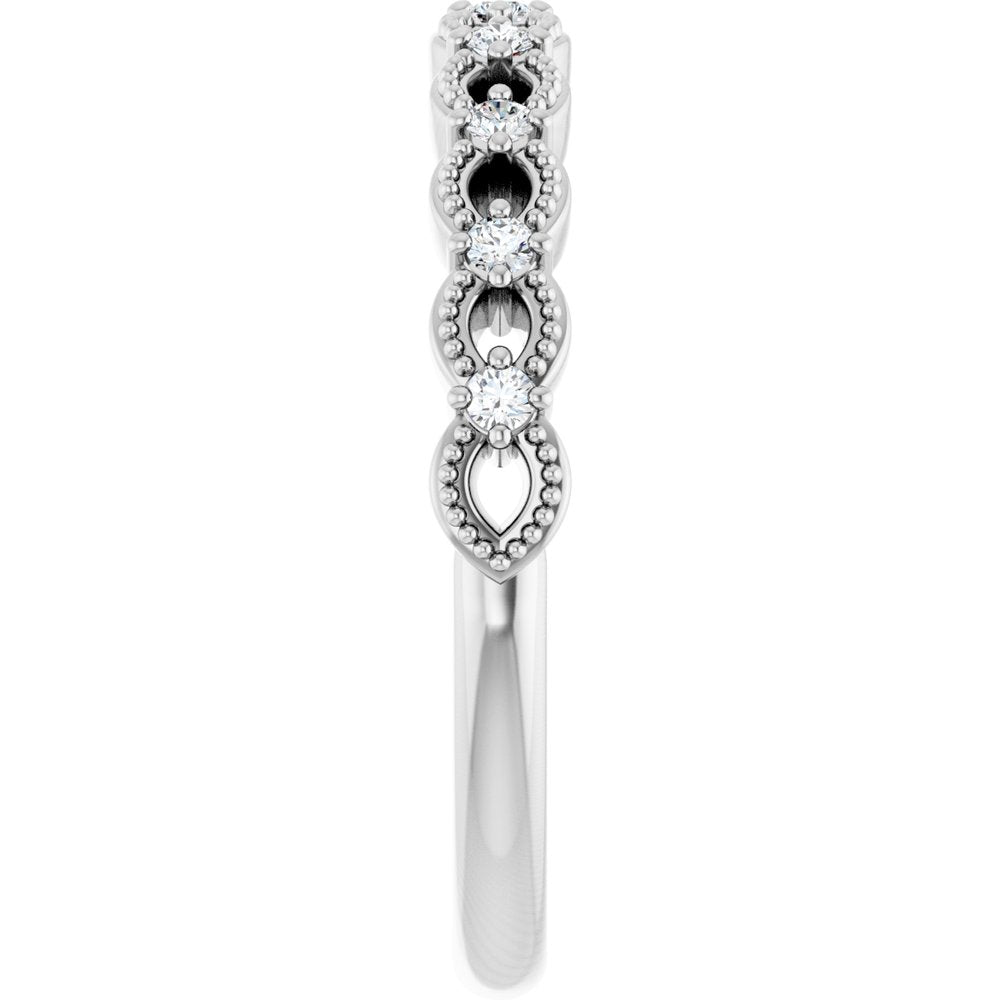 14K White Gold 1/8 CTW Natural Diamond Anniversary Band