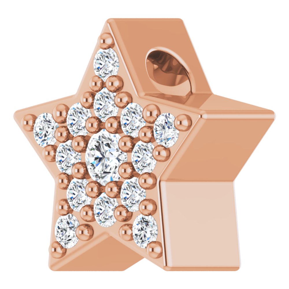 14K Rose .04 CTW Natural Diamond Star Pendant