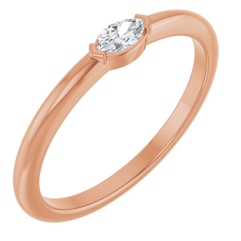 14K Rose Gold 1/8 CTW Natural Diamond Solitaire Ring