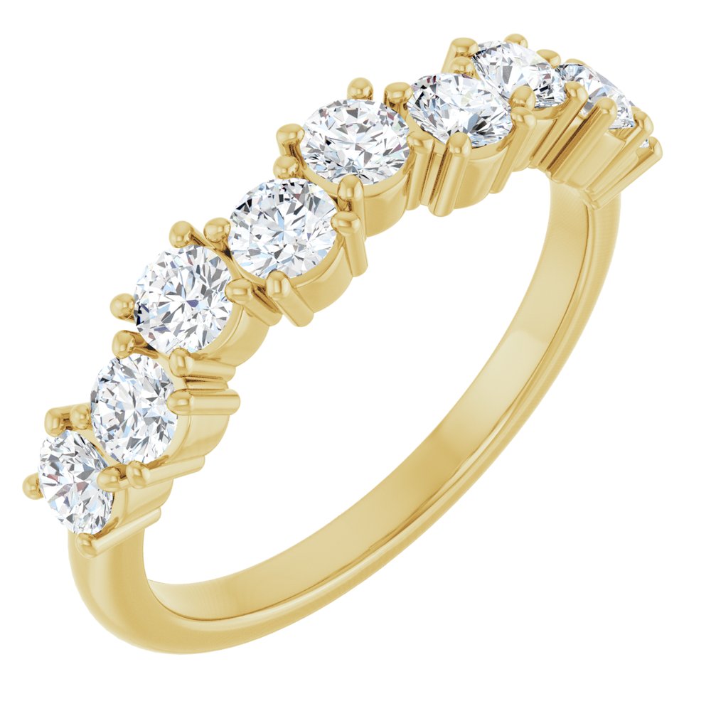 14K Yellow Gold 9/10 CTW Lab-Grown Diamond Anniversary Band
