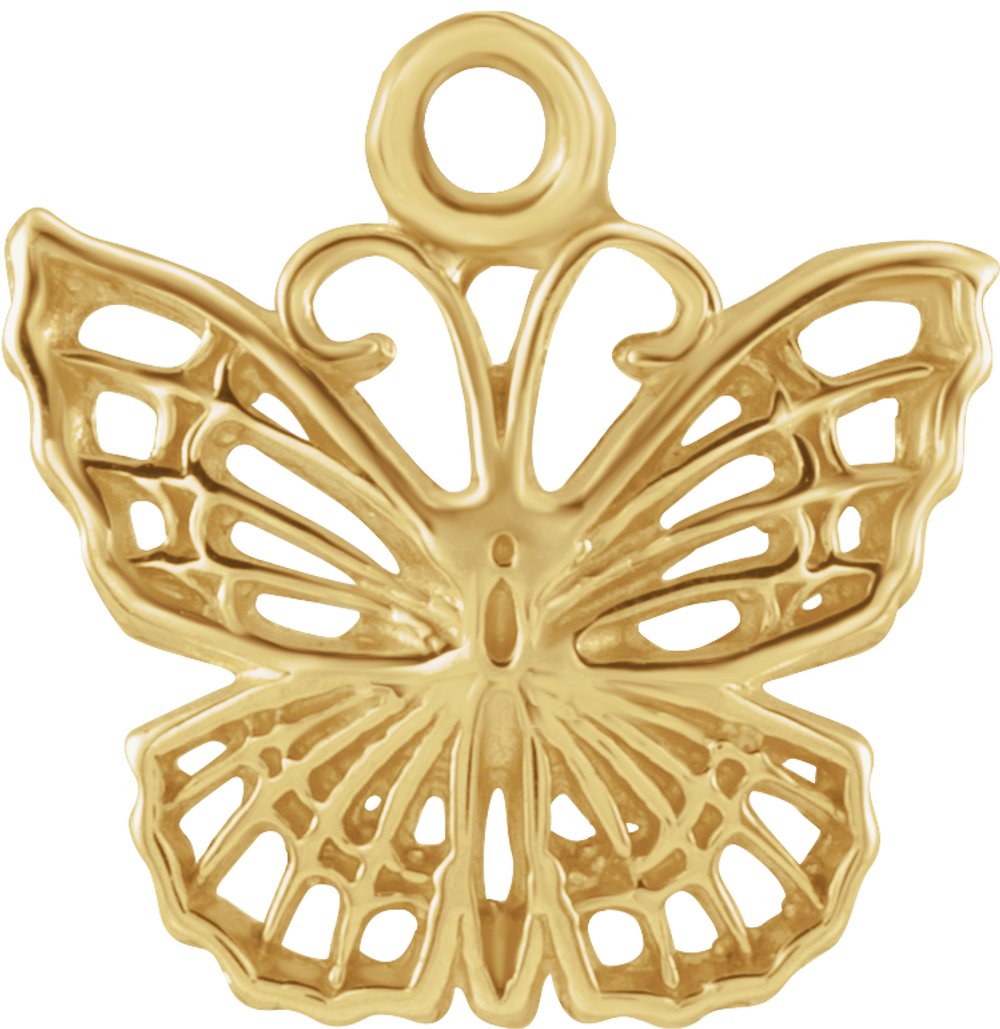14K Yellow Butterfly Dangle
