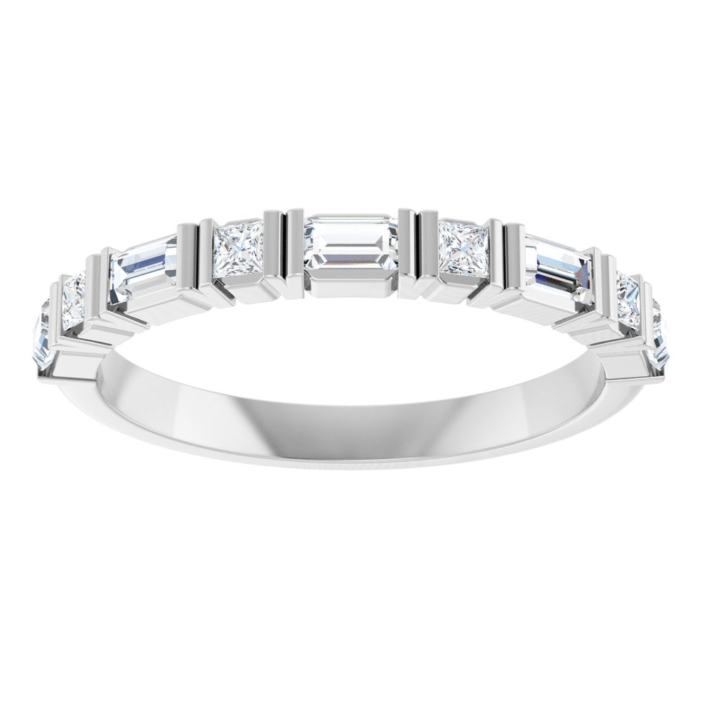 14K White 3/8 CTW Natural Diamond Anniversary Band