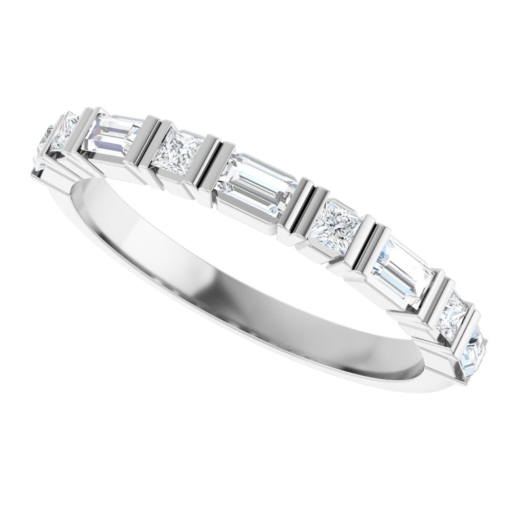 14K White 3/8 CTW Natural Diamond Anniversary Band