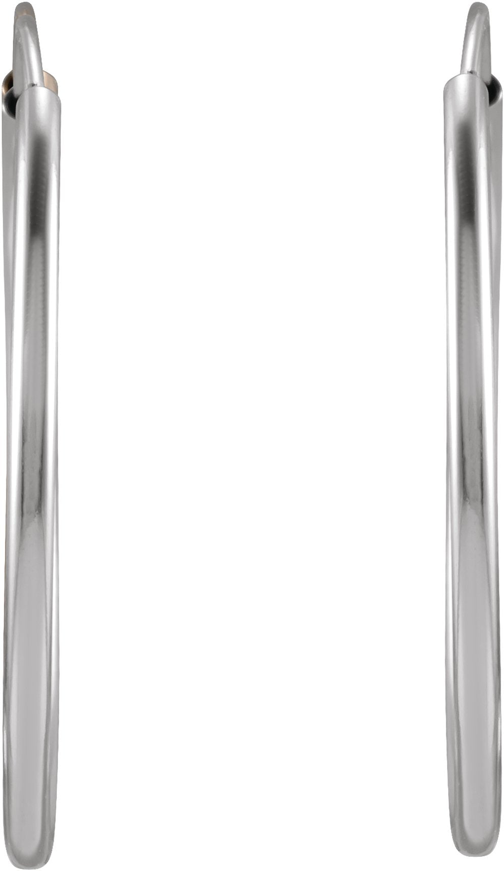 14K White Gold Flexible Endless Tube 20 mm Hoop Earrings