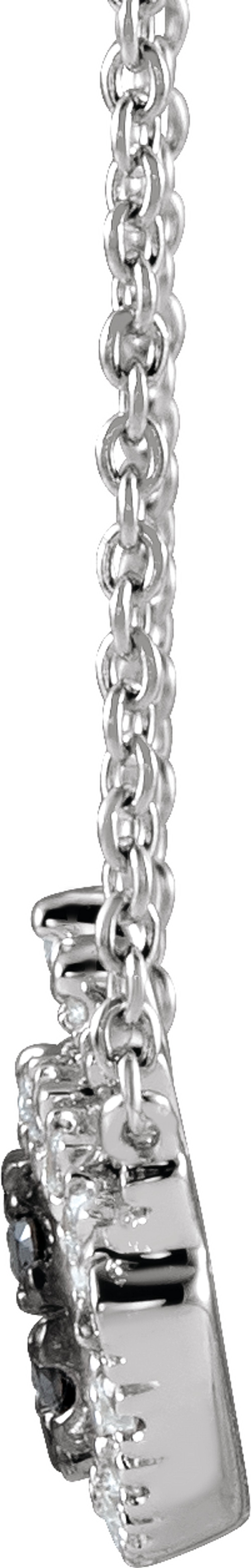 14K White 1/8 CTW Natural Black & White Diamond Evil Eye 18" Necklace